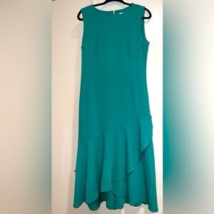 Green Calvin Klein green dress.